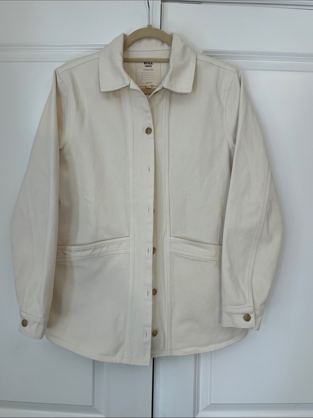 NWOT Sezane Cream Button-Front Utility Jacket never worn